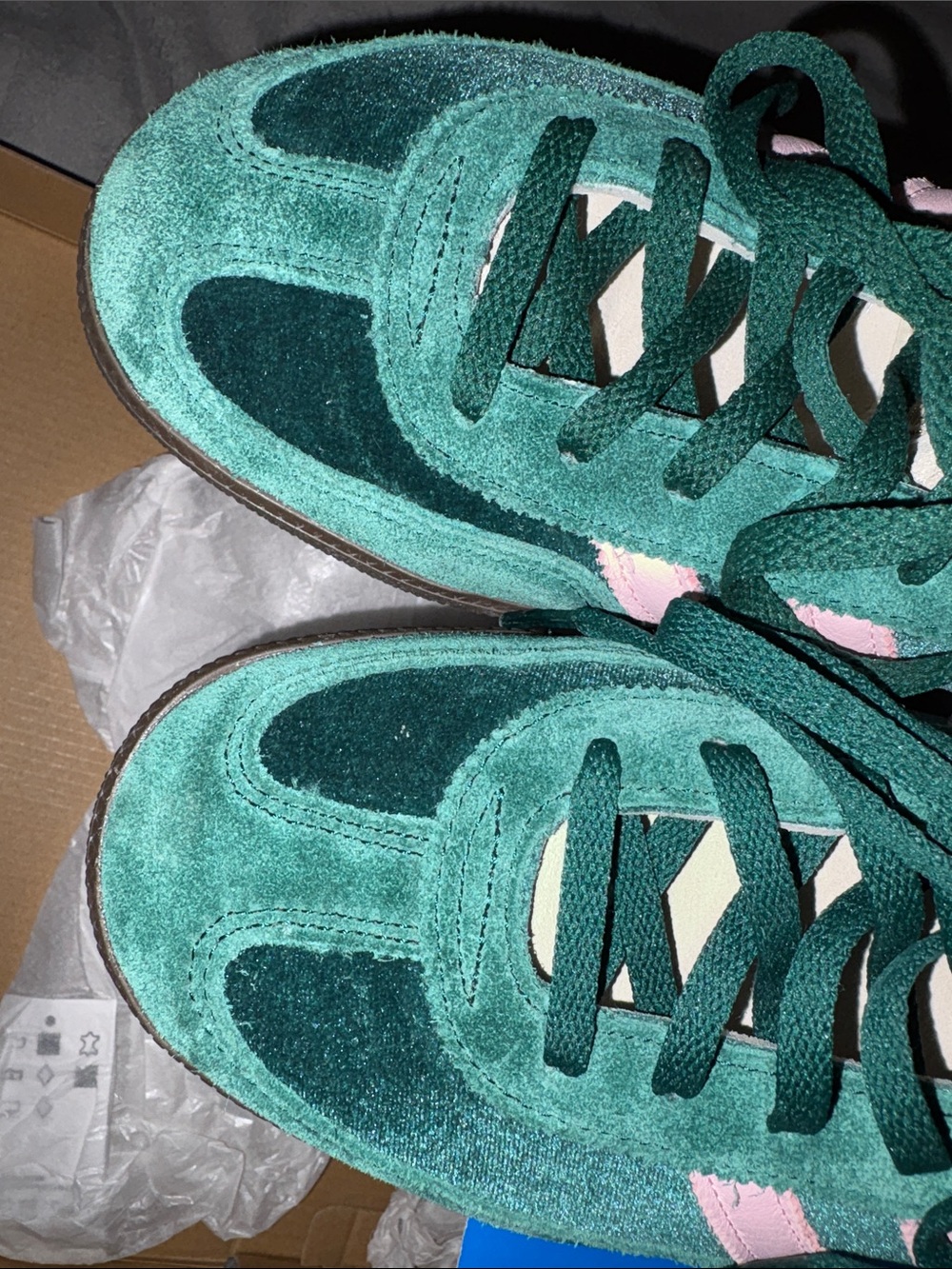 adidas Originals Green & Pink Suede Women's Sneakers - Picture 4 of 8